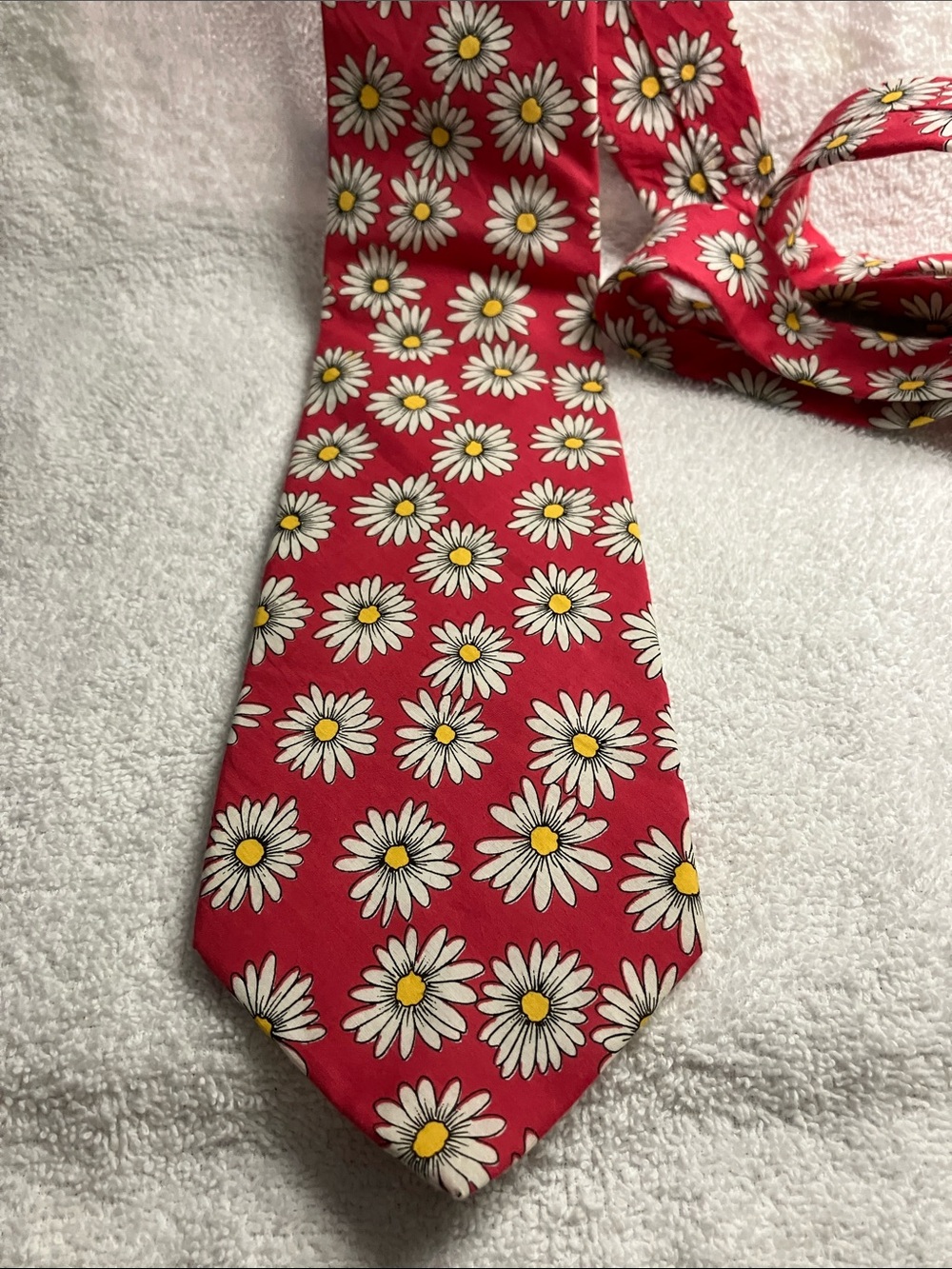 Faconnable  Floral Pink Daisy Tie Cotton